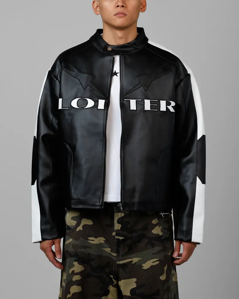 Loiter Engine Vegan Leather Jacket Black 1