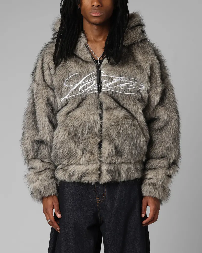 Loiter Faux Fur Hooded Jacket Off White 1