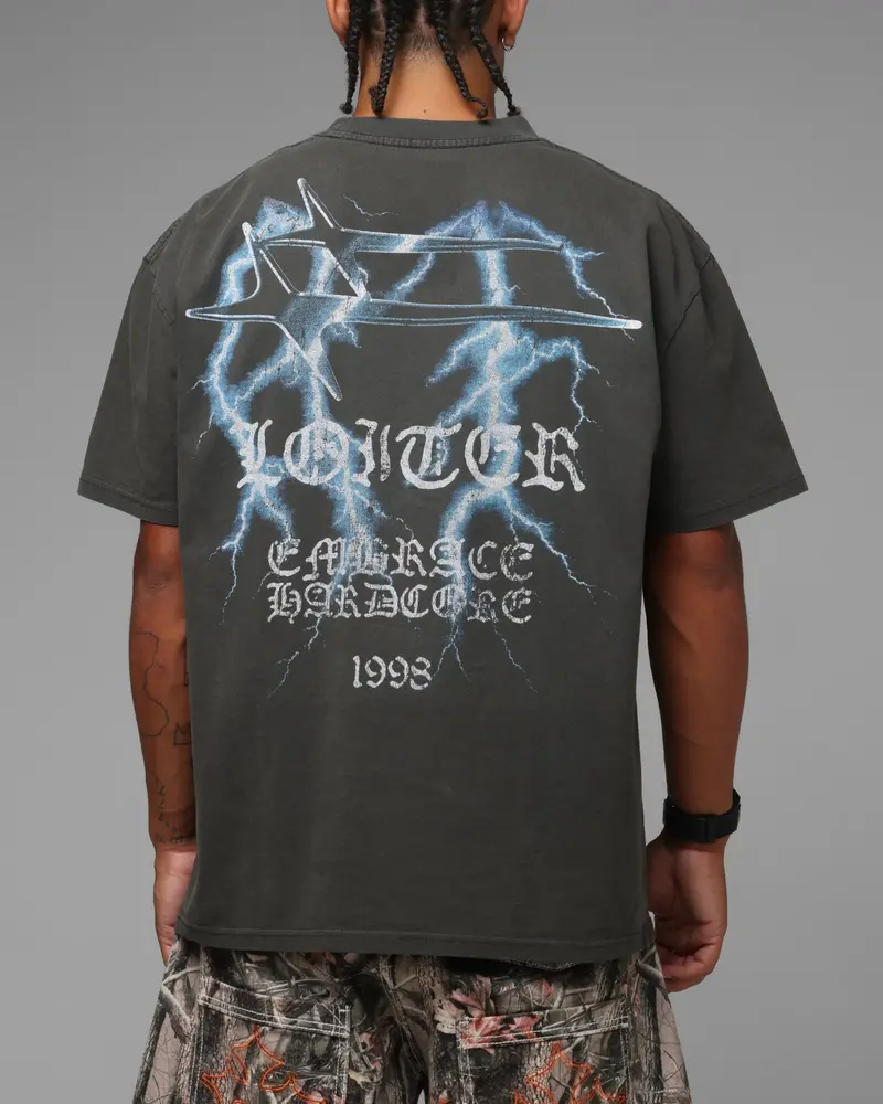 Loiter Frontier T-Shirt Black Wash 1