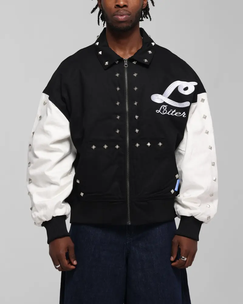 Loiter Frontier Varsity Jacket Black/Off White 1