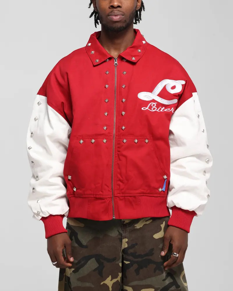 Loiter Frontier Varsity Jacket Red 1