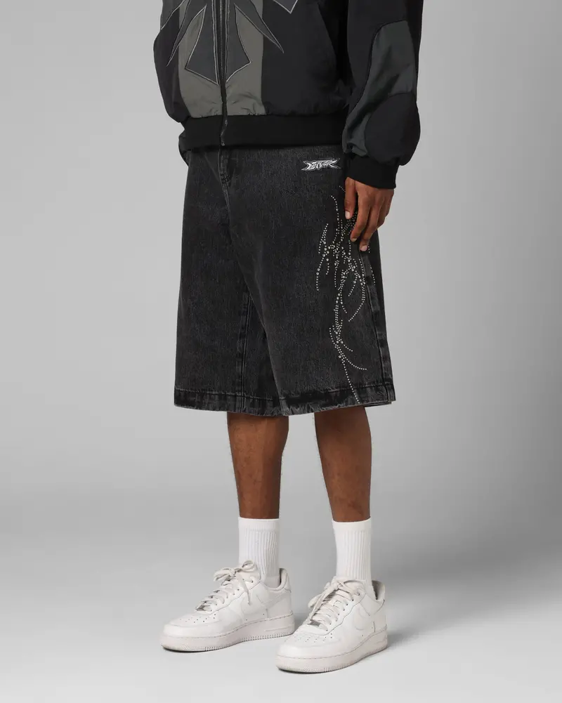Loiter Goth Clique Jorts Black 1