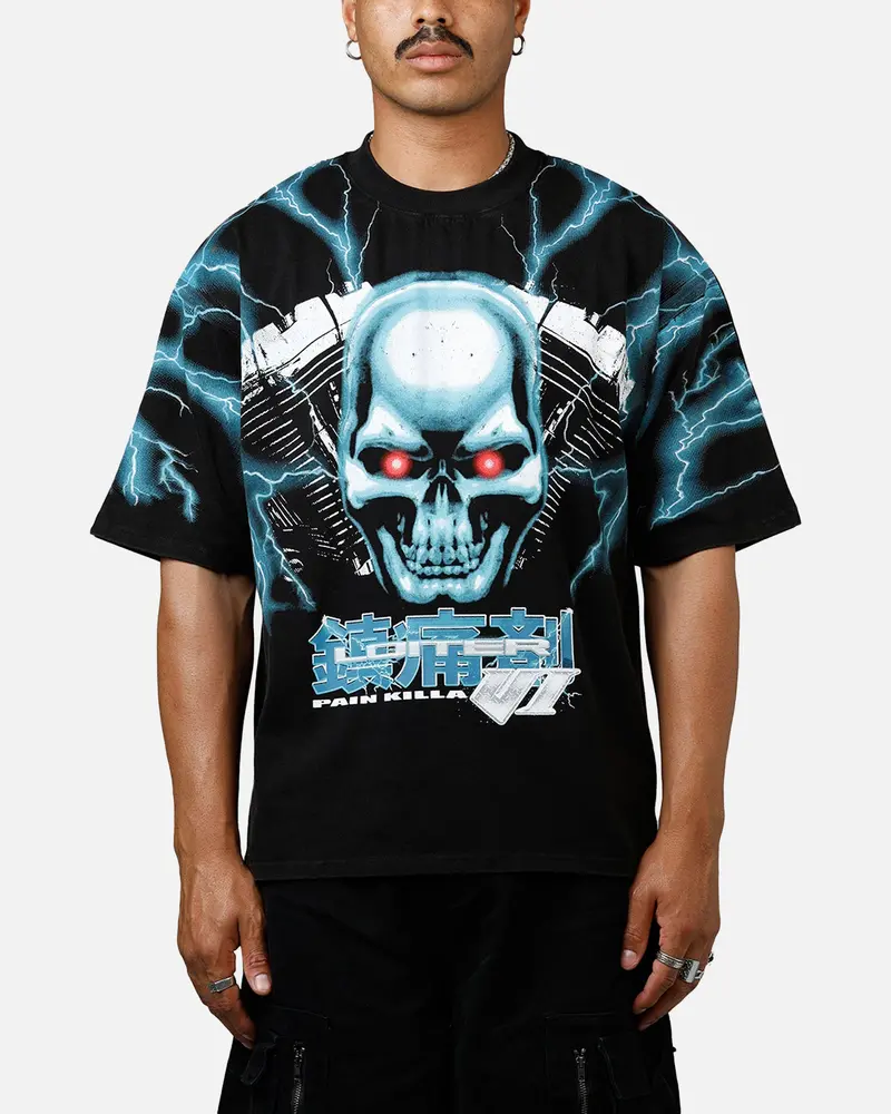 Loiter Greaser Vintage T-Shirt Black/Blue 1