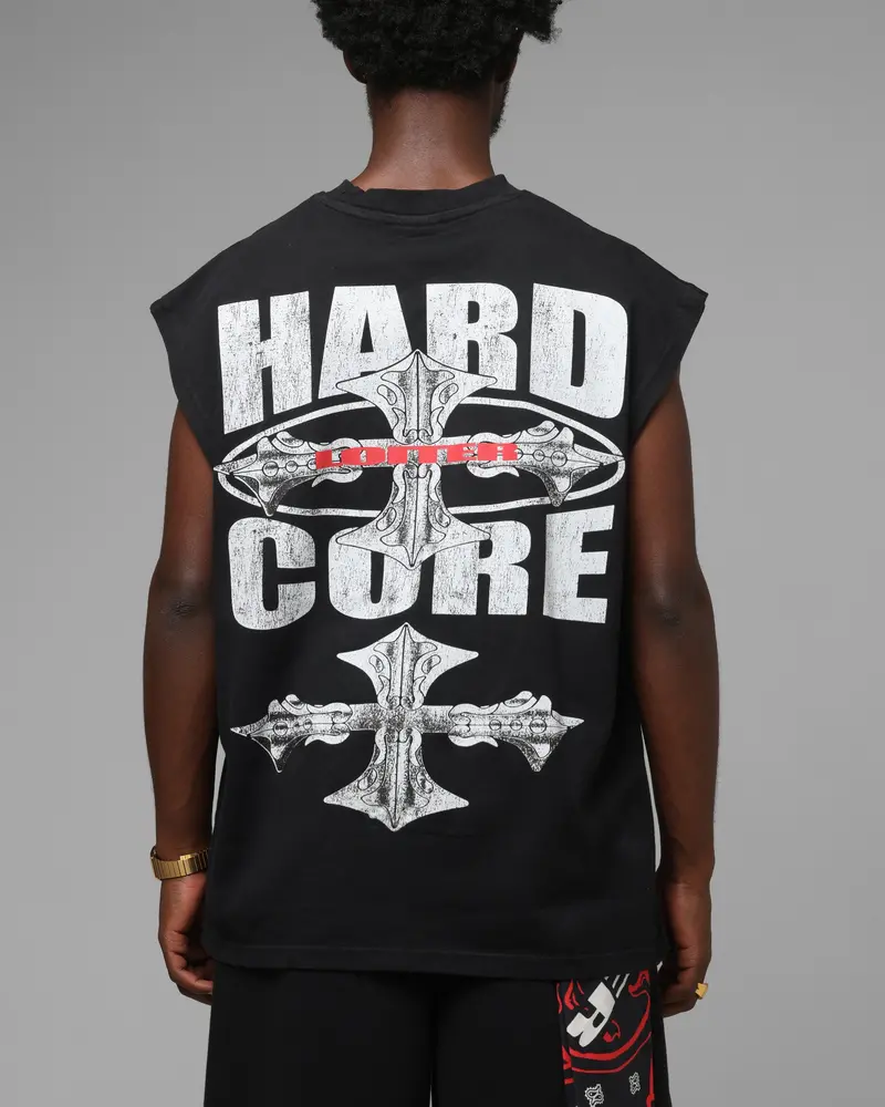 Loiter Hardcore Muscle T-Shirt Washed Black 1