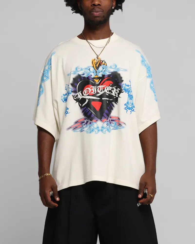 Loiter Hearts T-Shirt Off White 1