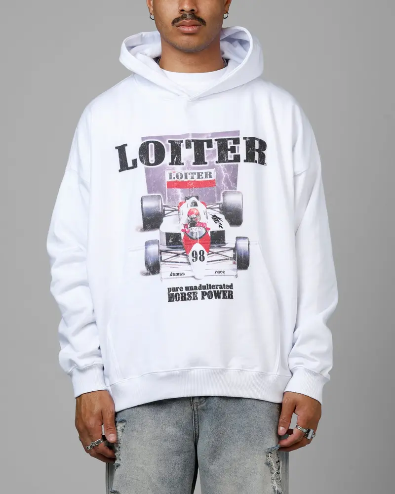 Loiter Horse Power Hoodie White 1