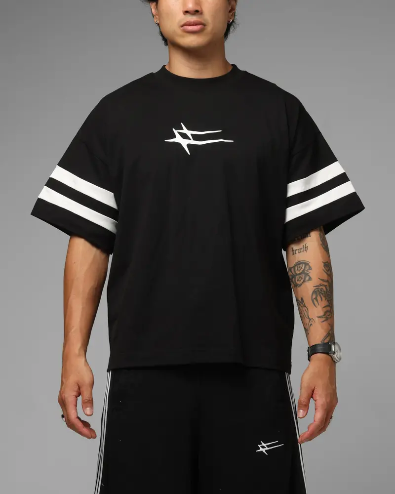 Loiter Hybrid Endzone T-Shirt Black 1