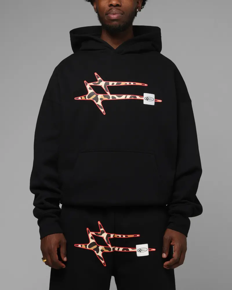 Loiter Hybrid Premium Hoodie Black/Leopard 1