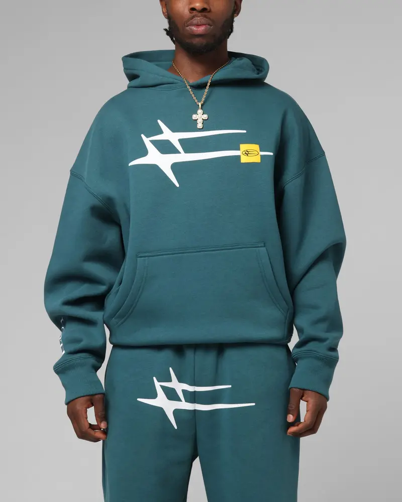 Loiter Hybrid Premium Hoodie Teal 1