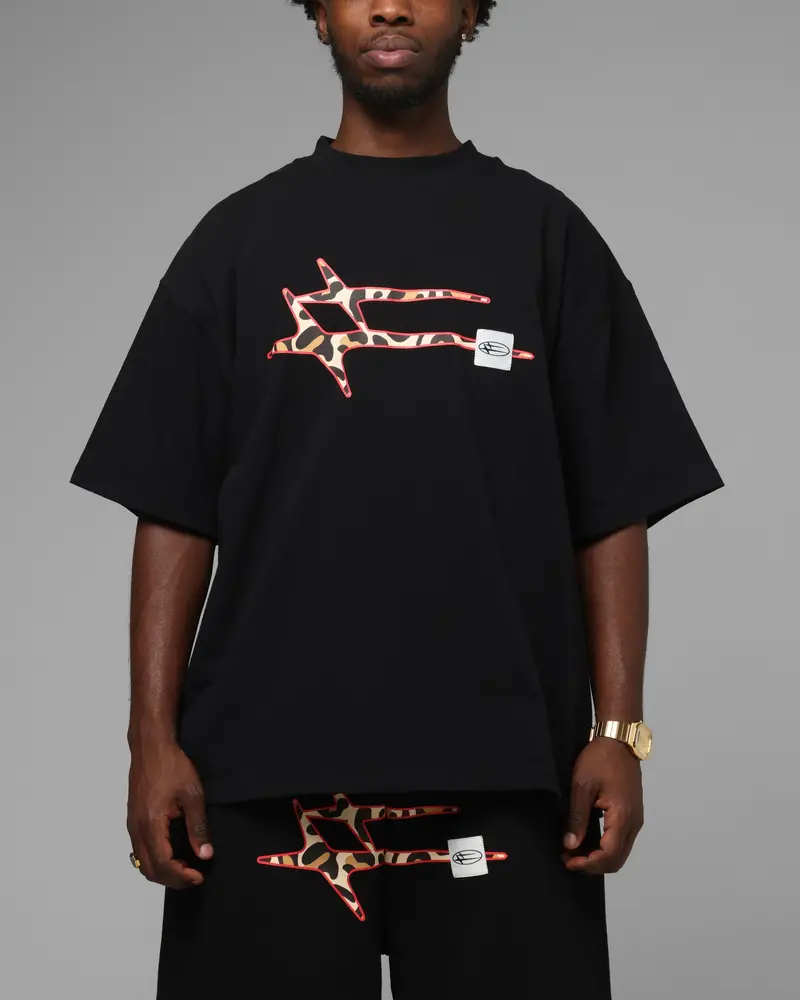 Loiter Hybrid Premium T-Shirt Black/Leopard 1