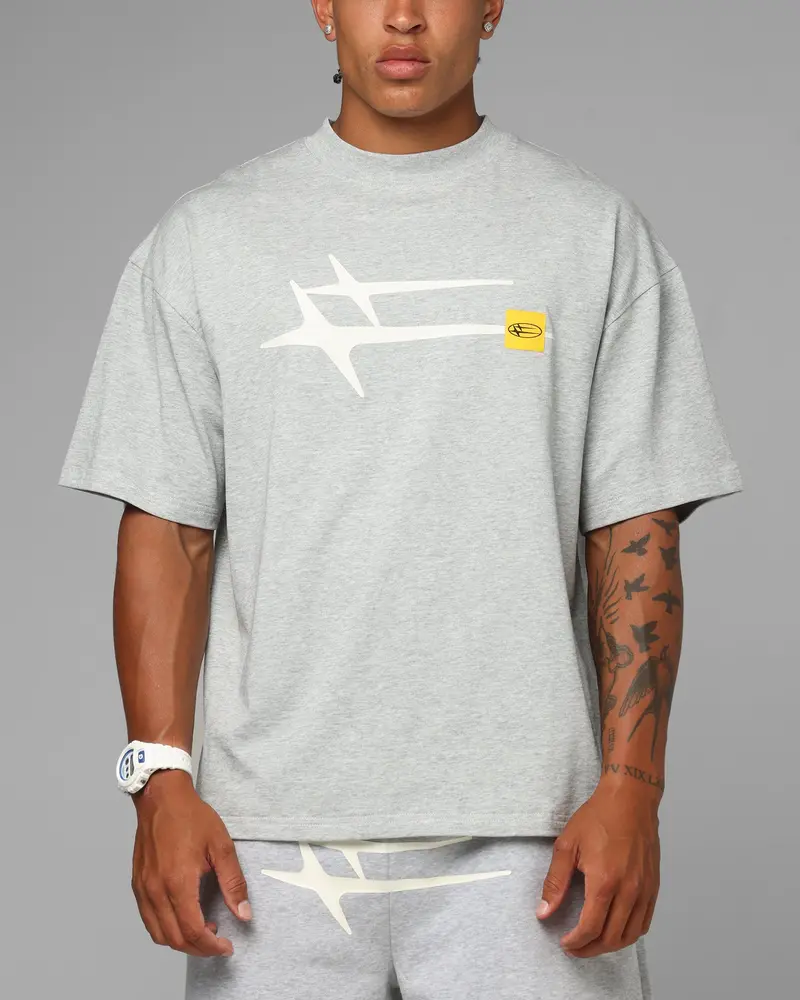 Loiter Hybrid Premium T-Shirt Grey Marle 1