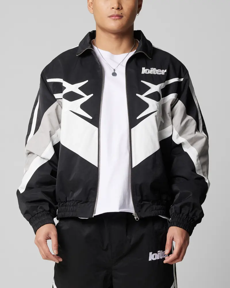 Loiter Hybrid Track Jacket Black/Grey 1