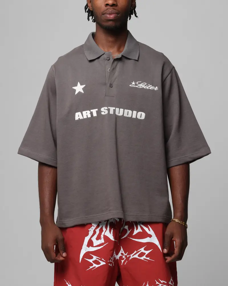 Loiter Ibiza Polo Shirt Charcoal 1
