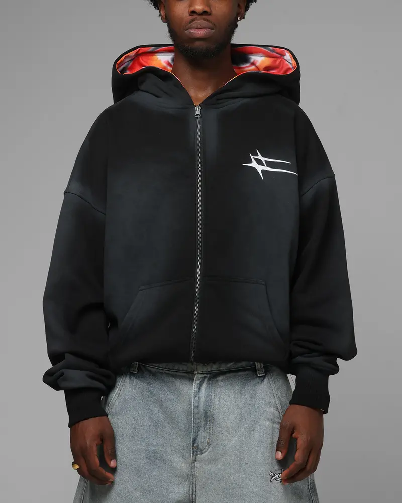 Loiter Inferno Zip Hoodie Black 1