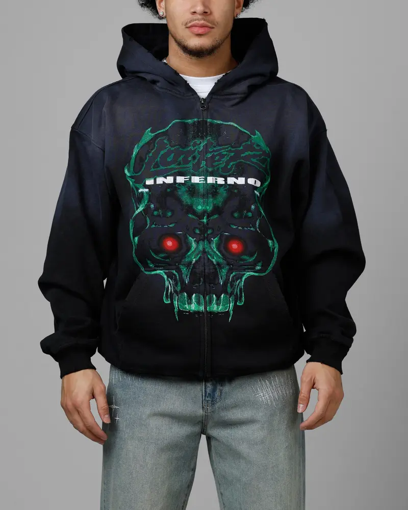 Loiter Inferno Zip Hoodie Vintage Black 1