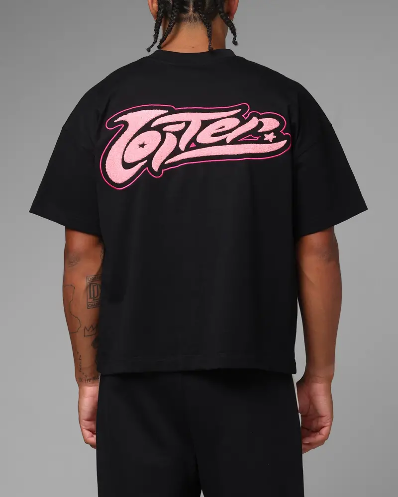 Loiter Jet Stream Chenille T-Shirt Black 1
