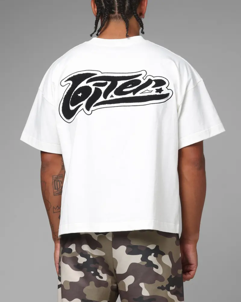 Loiter Jet Stream Chenille T-Shirt Off White 1