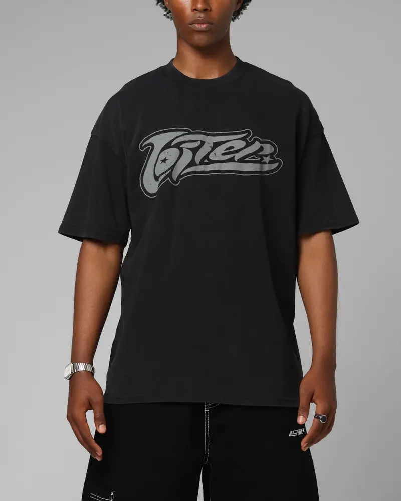 Loiter Jet Stream T-Shirt Black Acidwash 1