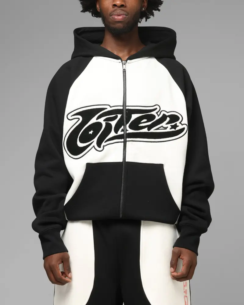Loiter Jet Stream Zip Hoodie Black/White 1