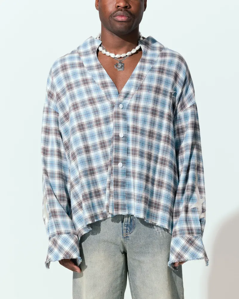 Loiter Kimono Flannel Blue 1