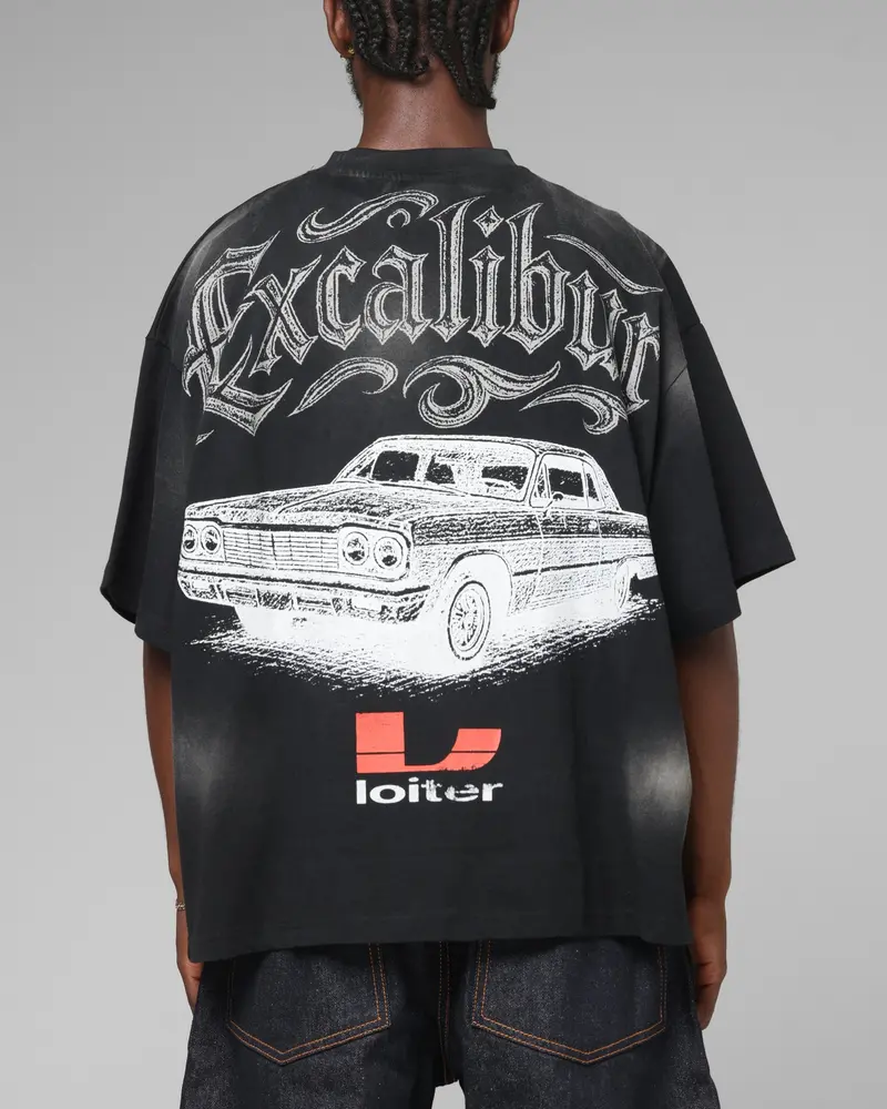 Loiter Lowrider Vintage T-Shirt Washed Black 1