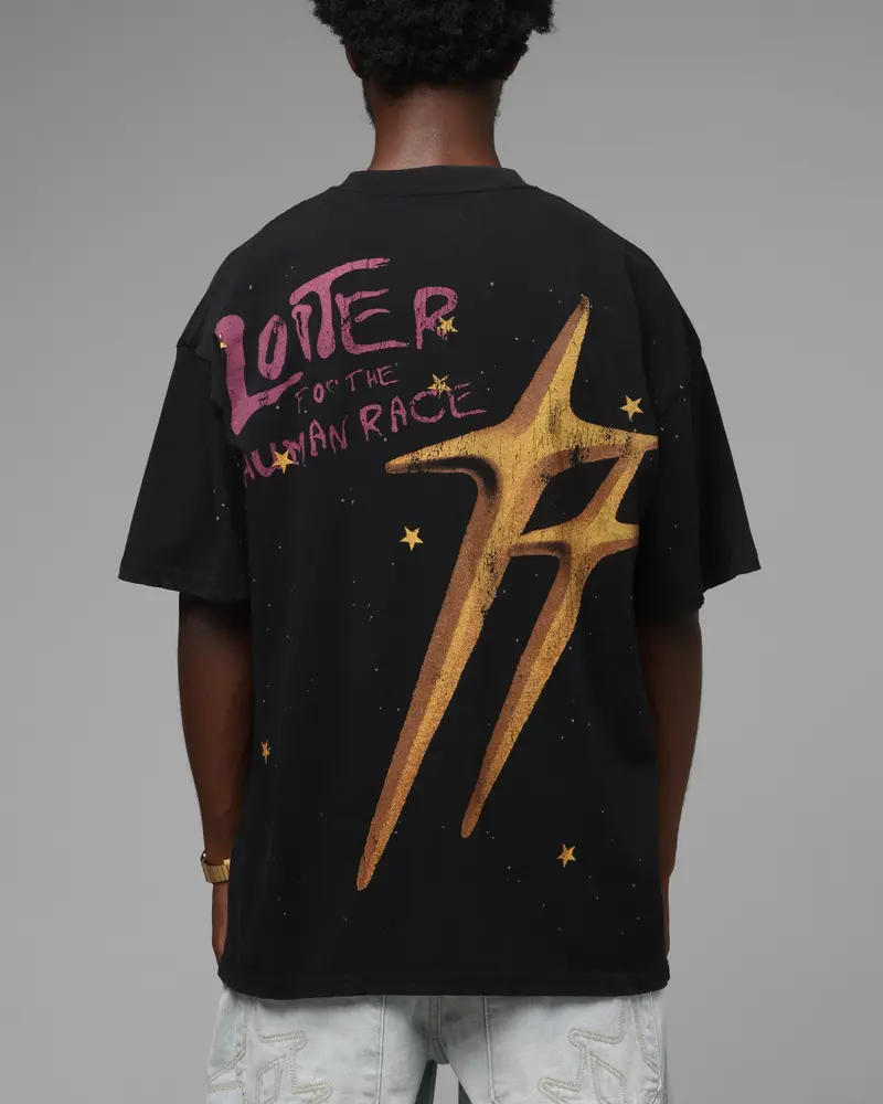 Loiter Melancholy T-Shirt Black Acidwash 1