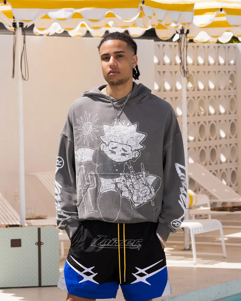 Loiter Midsummer Vintage Hoodie Charcoal 1