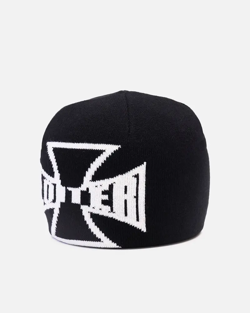 Loiter Motor Skull Knit Beanie Black 1