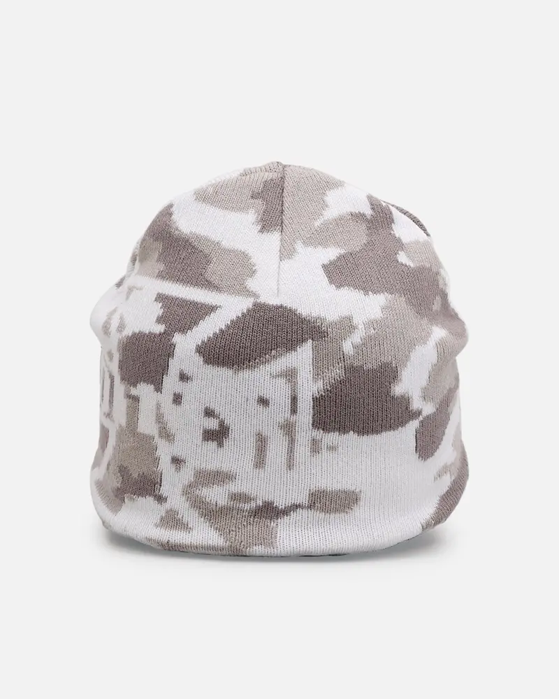 Loiter Motor Skull Knit Beanie Snow Camo 1