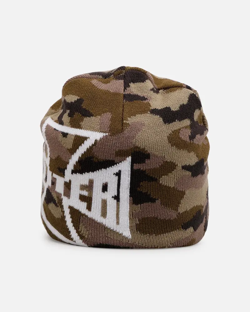 Loiter Motor Skull Knit Beanie Woodland Camo 1