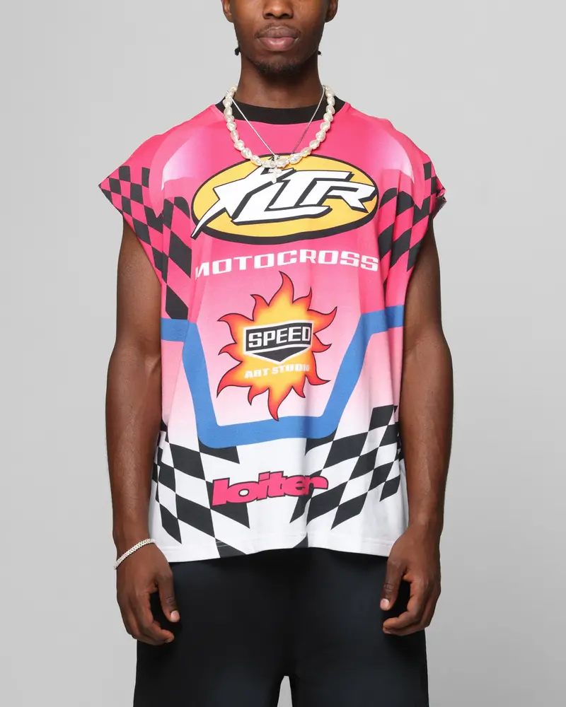 Loiter Motorsport Muscle T-Shirt Pink/Multi-Coloured 1