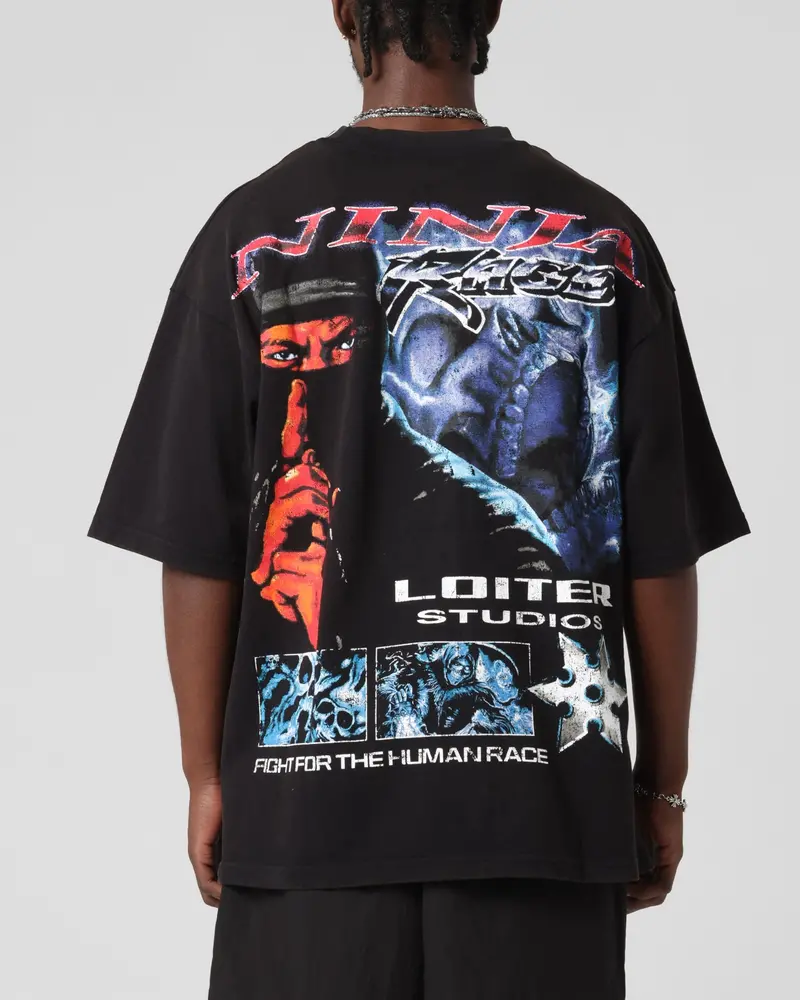 Loiter Ninja Vintage T-Shirt Vintage Black 1