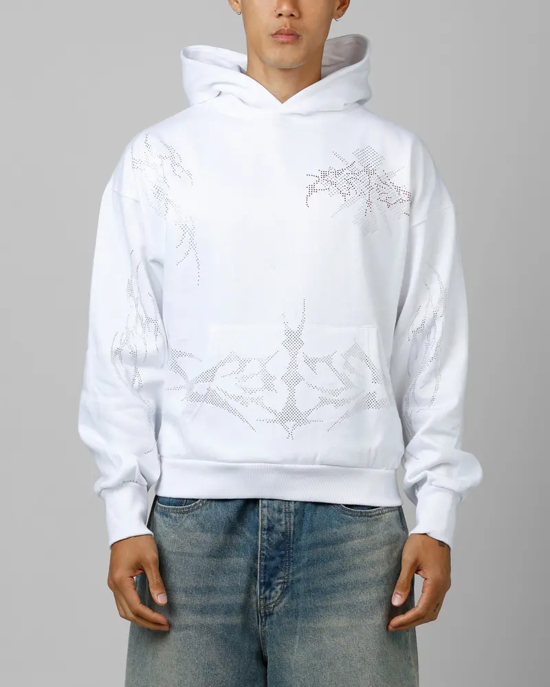 Loiter Opaque Rhinestone Premium Hoodie Off White 1