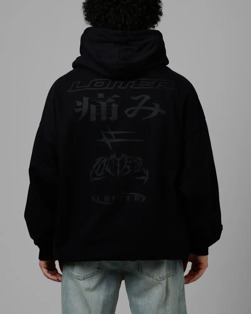 Loiter Pain Premium Hoodie Black 1