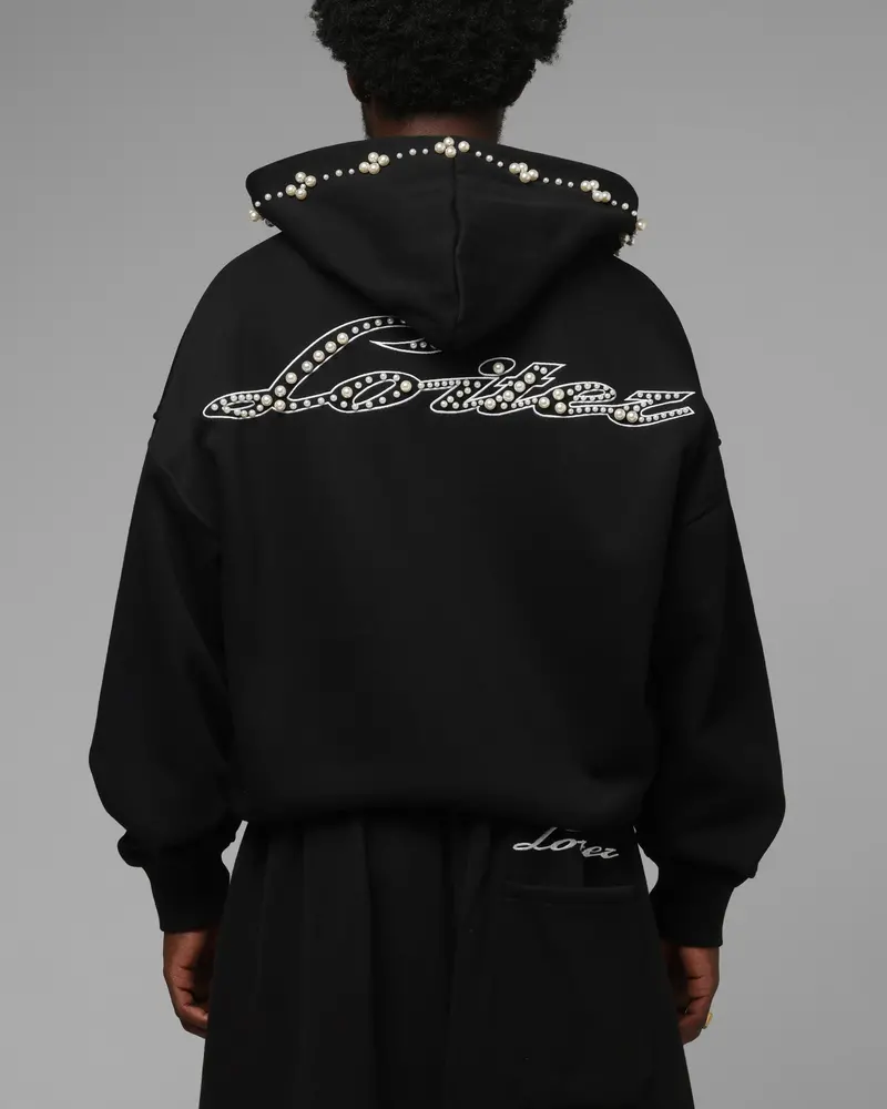 Loiter Pearl Zip Hoodie Black 1