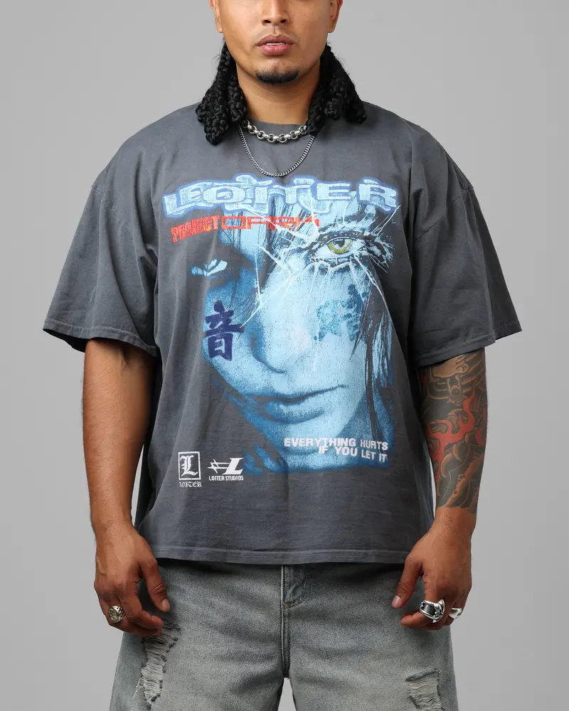 Loiter Project Dark Vintage T-Shirt Washed Charcoal 1