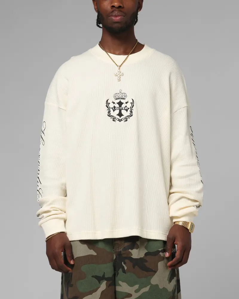 Loiter Purity Thermal Long Sleeve T-Shirt Off White 1