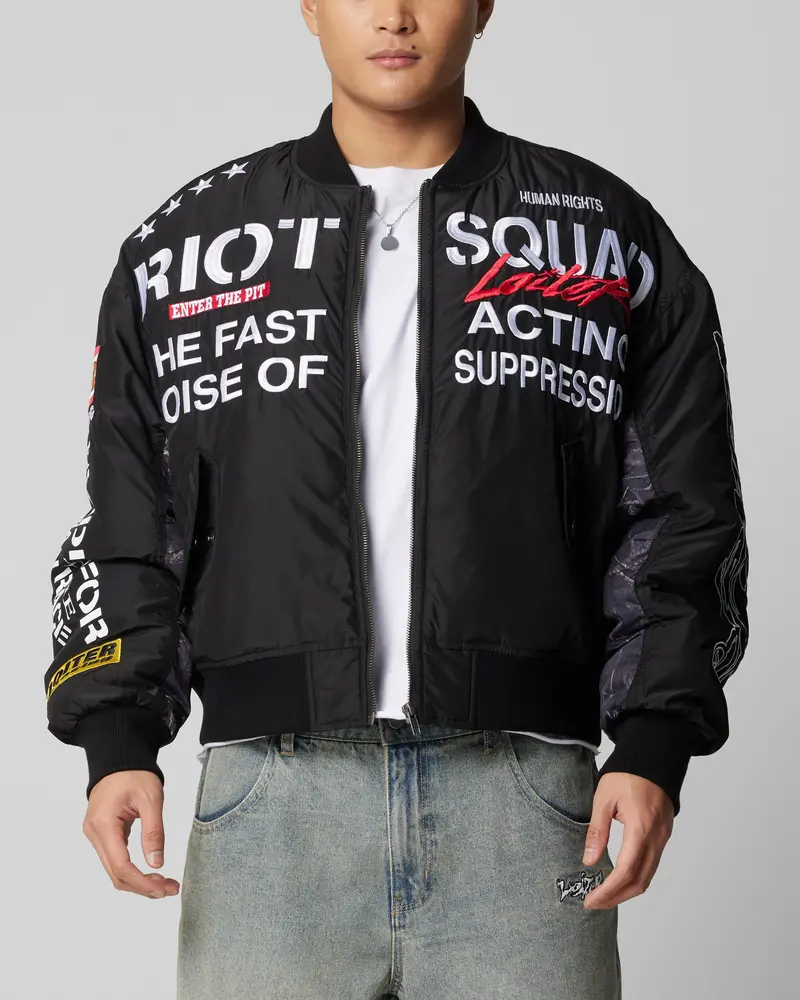 Loiter Riot Squad Bomber Jacket Black 1