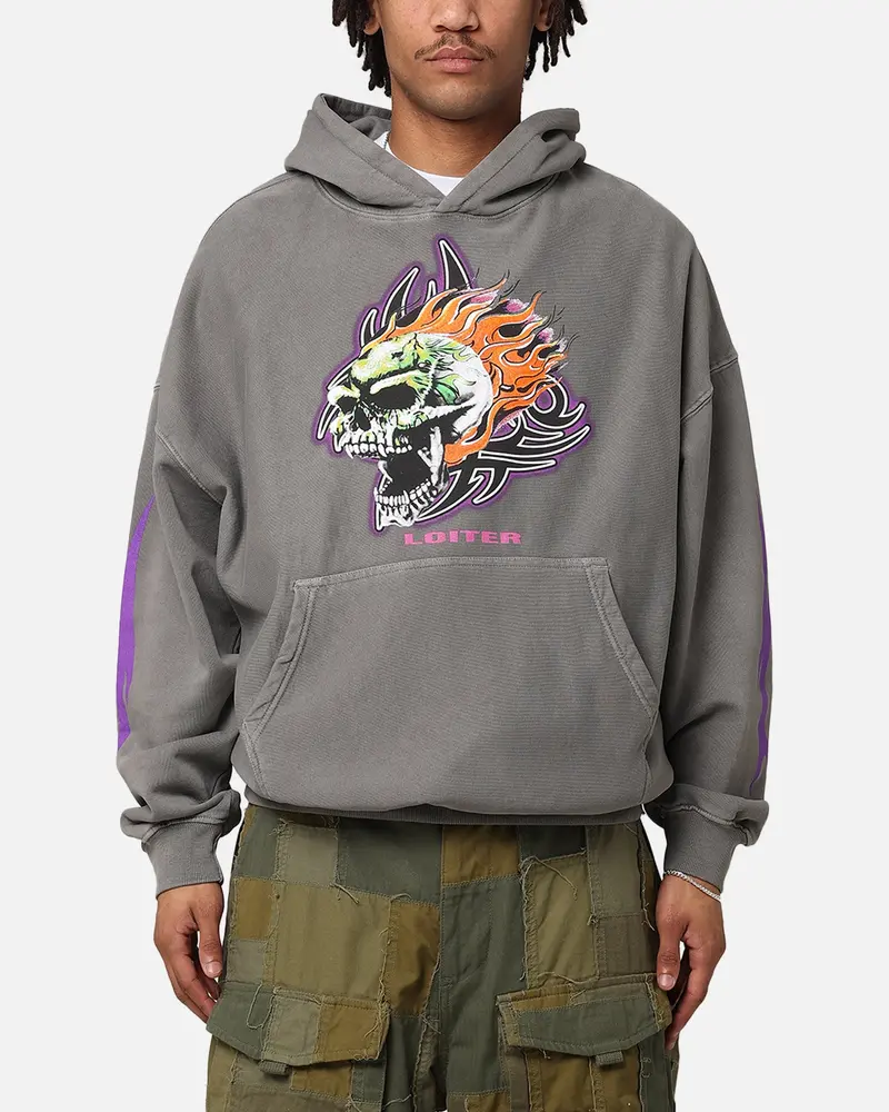 Loiter Rip N Dip Hoodie Washed Charcoal 1