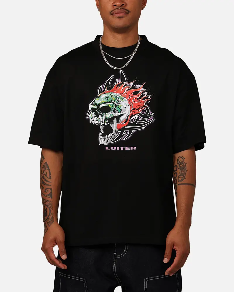 Loiter Rip N Dip T-Shirt Black 1