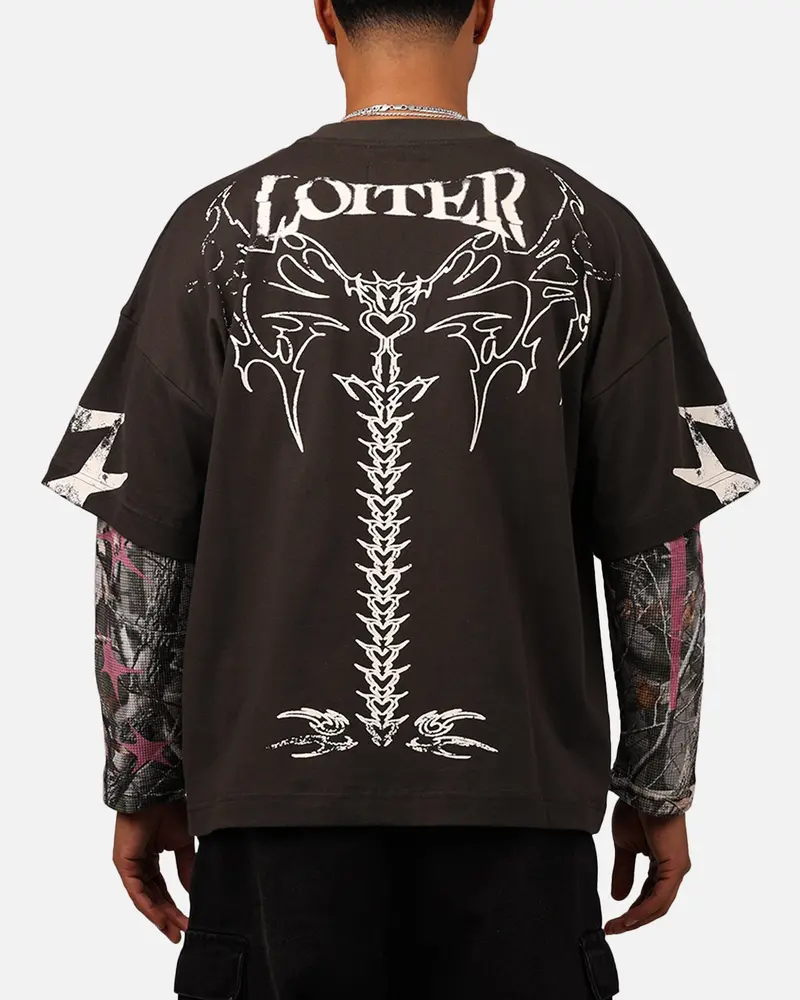 Loiter Seek N Destroy Long Sleeve T-Shirt Charcoal 1