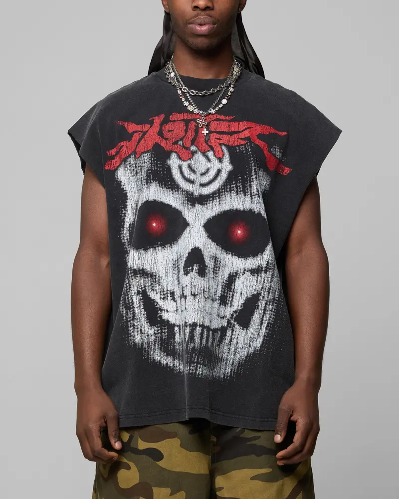 Loiter Ski Mask Muscle T-Shirt Vintage Black 1