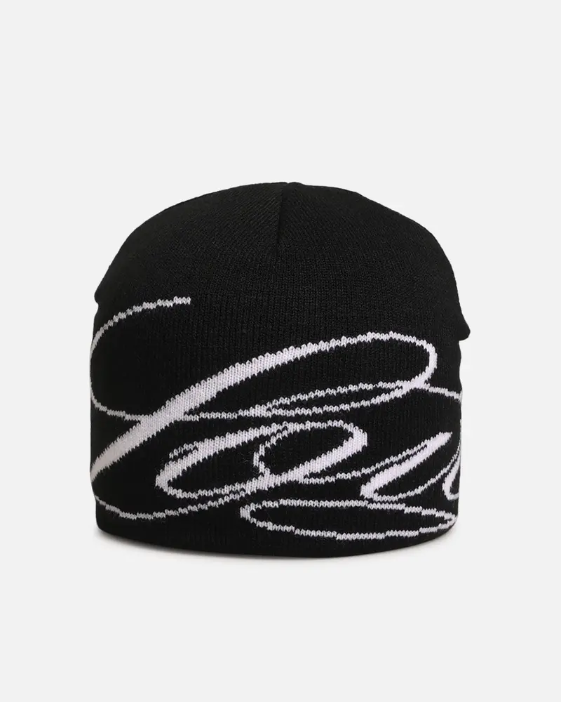 Loiter Skull Knit Beanie Black 1