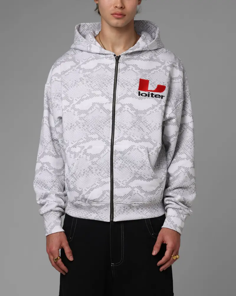 Loiter Slither Zip Hoodie Grey 1