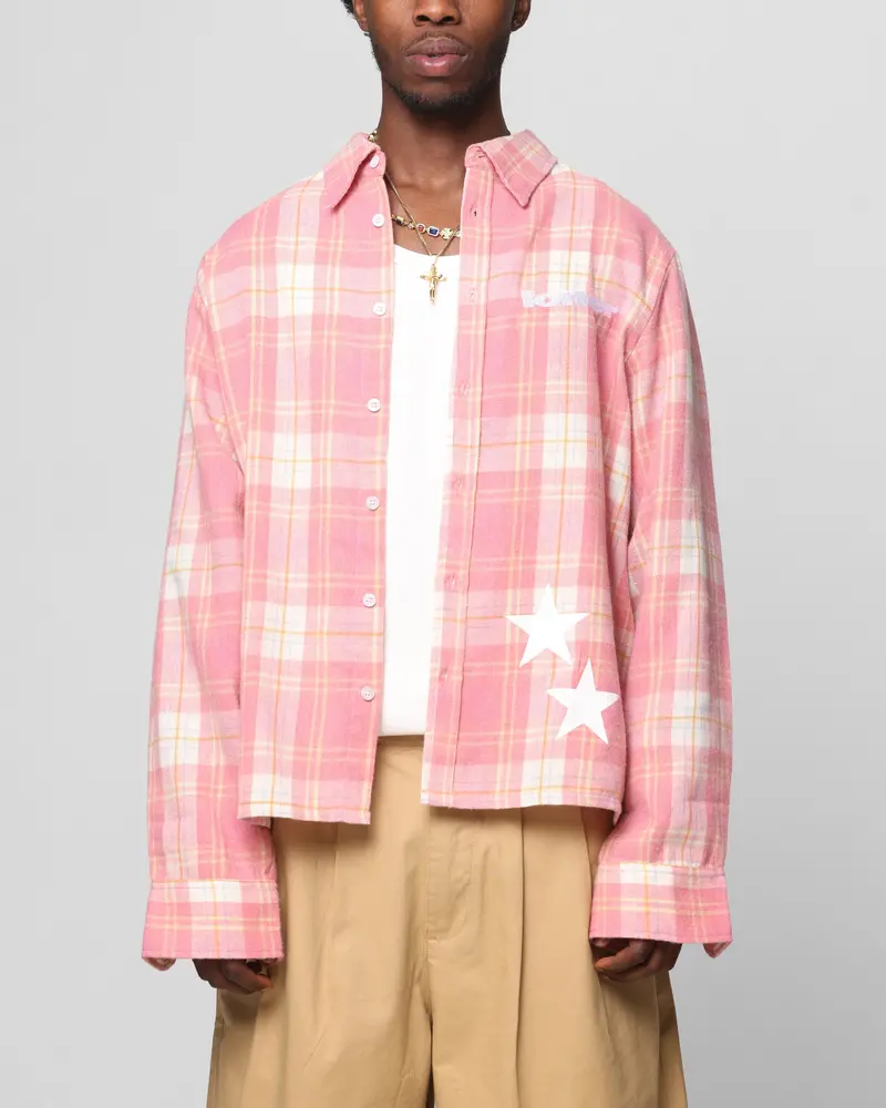 Loiter Solar Button Up Shirt Red Check 1
