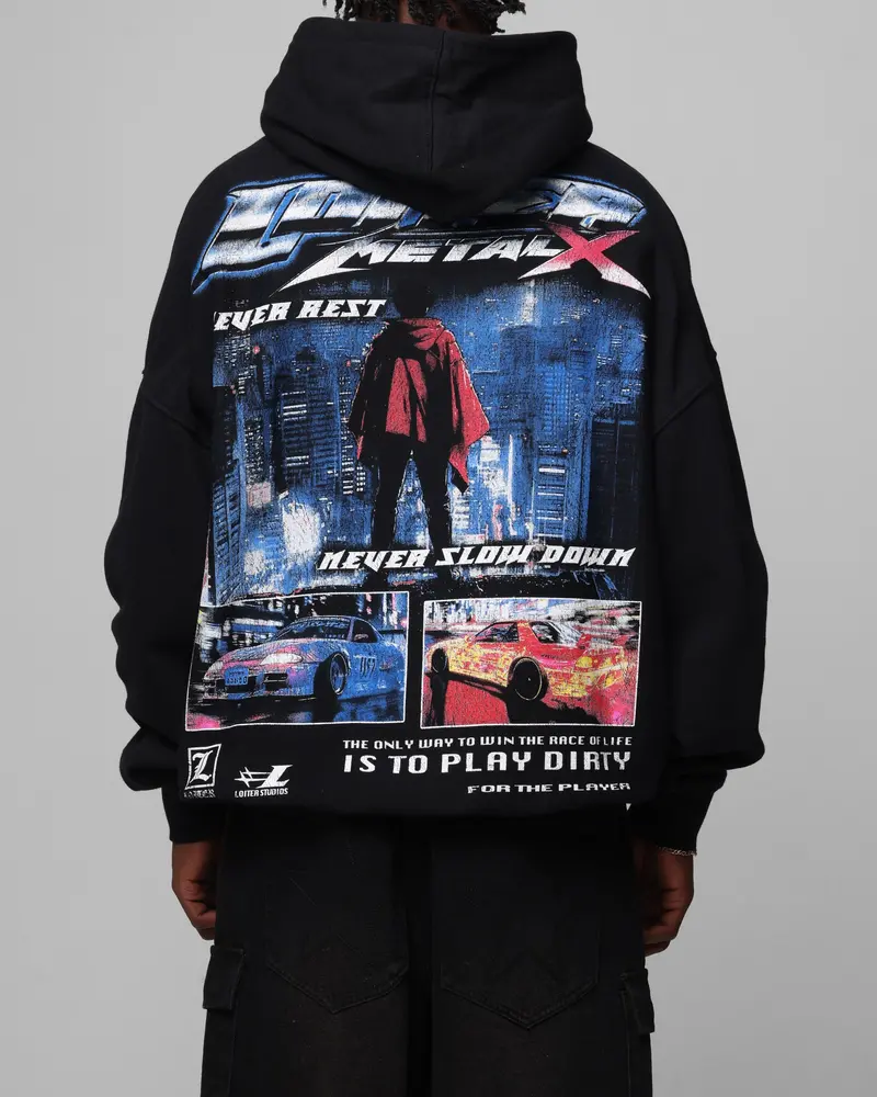 Loiter Speed Vintage Hoodie Black 1