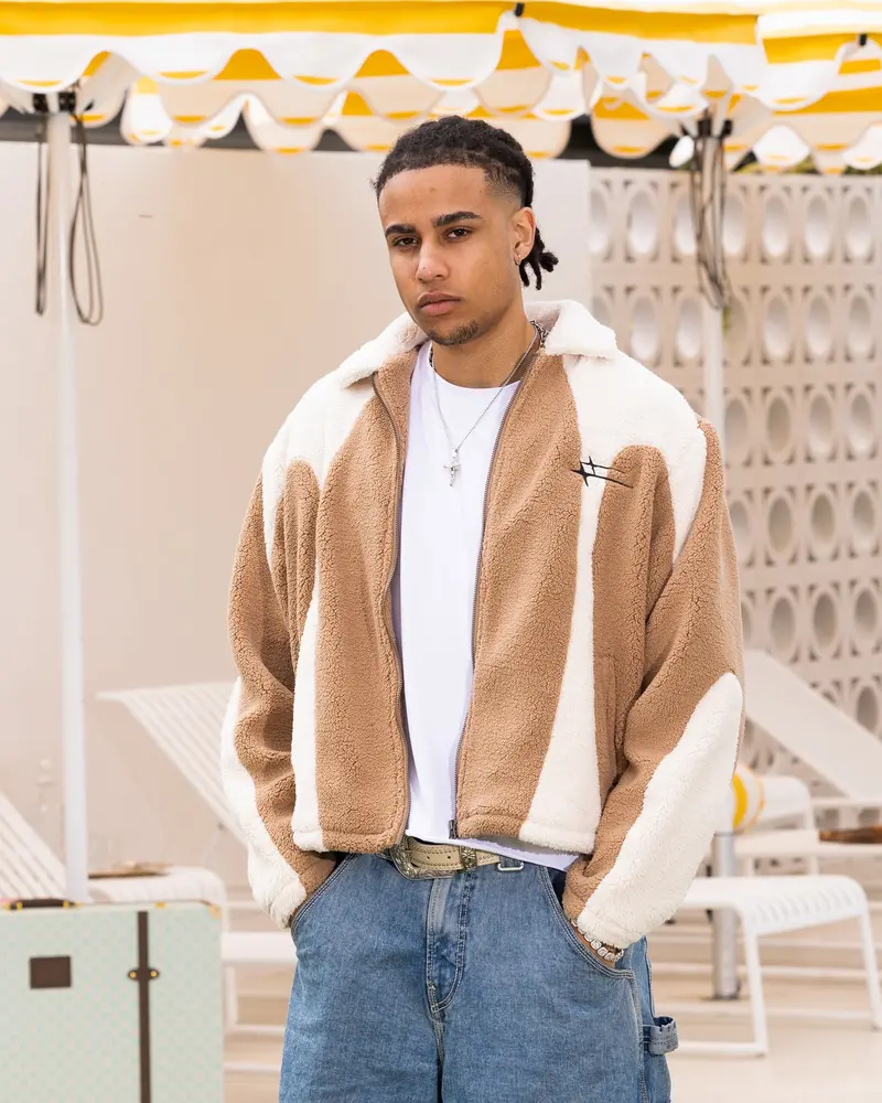 Loiter Spire Fleece Jacket Dark Tan/Ecru 1