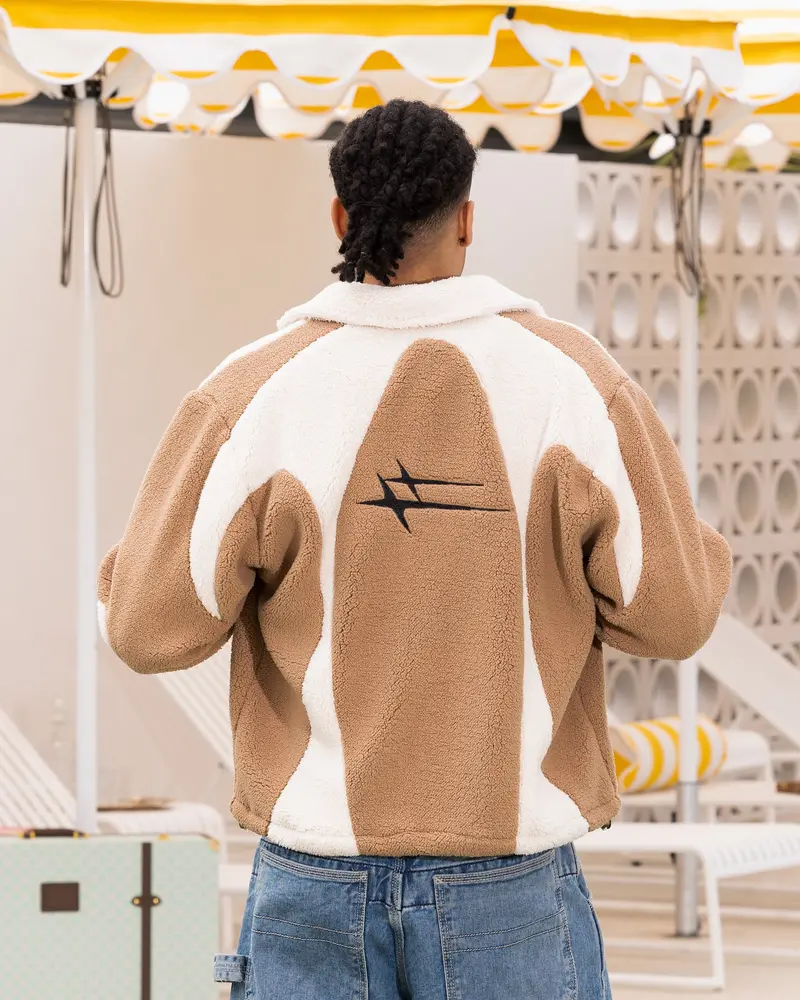 Loiter Spire Fleece Jacket Dark Tan/Ecru 2