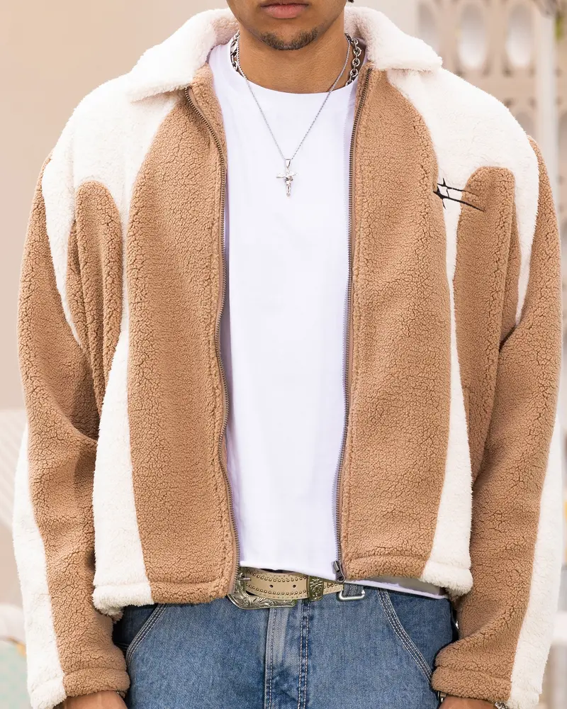 Loiter Spire Fleece Jacket Dark Tan/Ecru 4