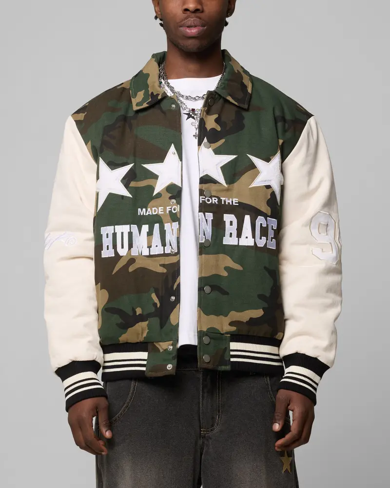 Loiter Star Child Varsity Jacket Woodland Camo 1